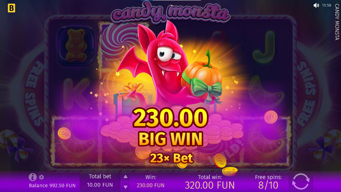 Candy Monsta slot machine gameplay